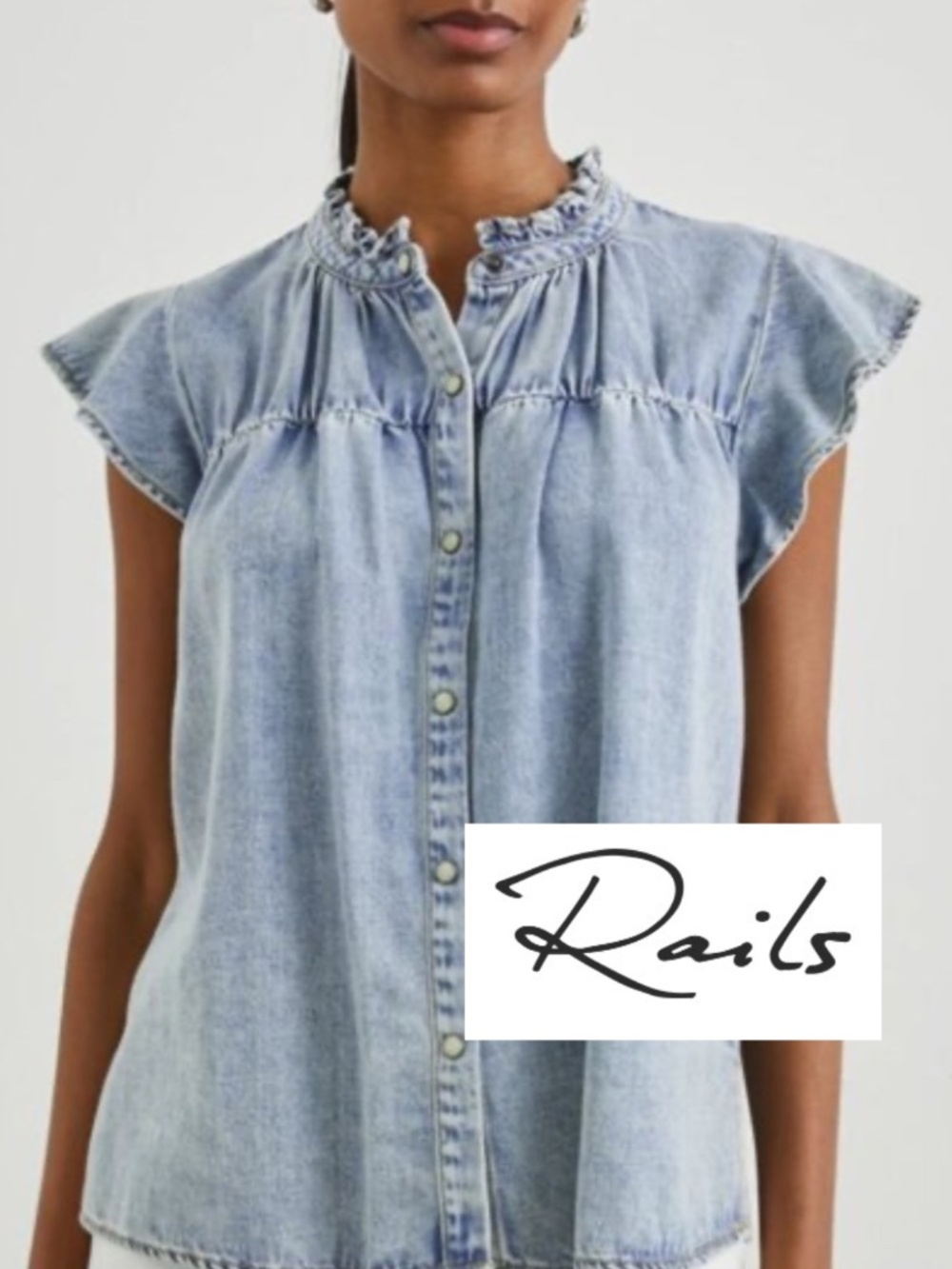 Rails 'Ruthie' faded indigo top, S,  CB2609